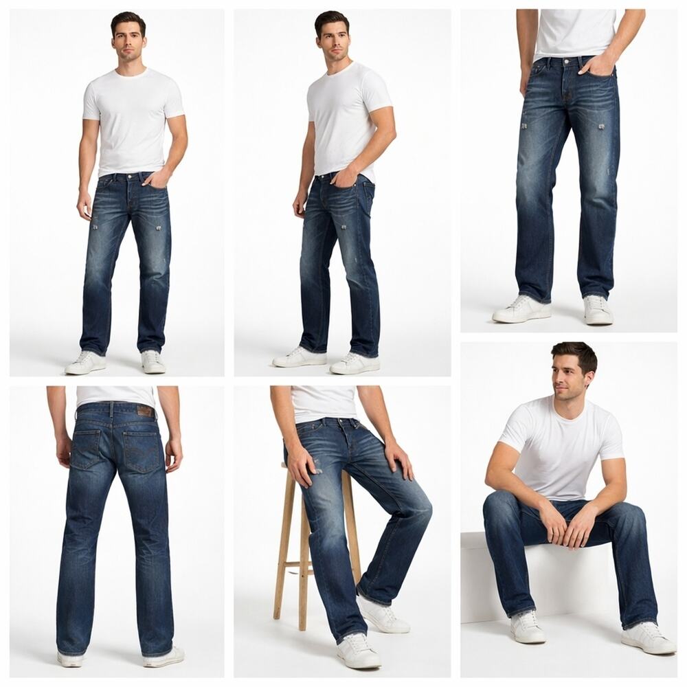 Diesel Larkee 0813Q Men’s Straight Leg Jeans Dark Wash Size 34 J1711 - Picture 7 of 8
